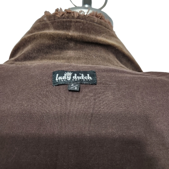 Lady Dutch high society Luxury brown cordoroy embroidered jacket size S - Picture 6 of 10